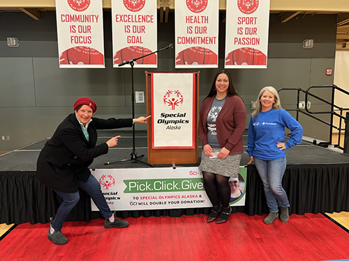 Special Olympics Alaska team at GCI Presenting Sponsor event